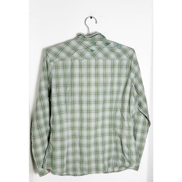 The North Face Green White Plaid Button Down Shirt sz XL - Picture 5 of 7
